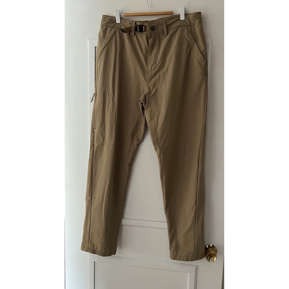 Patagonia Mens Hiking Pants Tan Khaki Belted Cargo Tech Trekking Outdoor